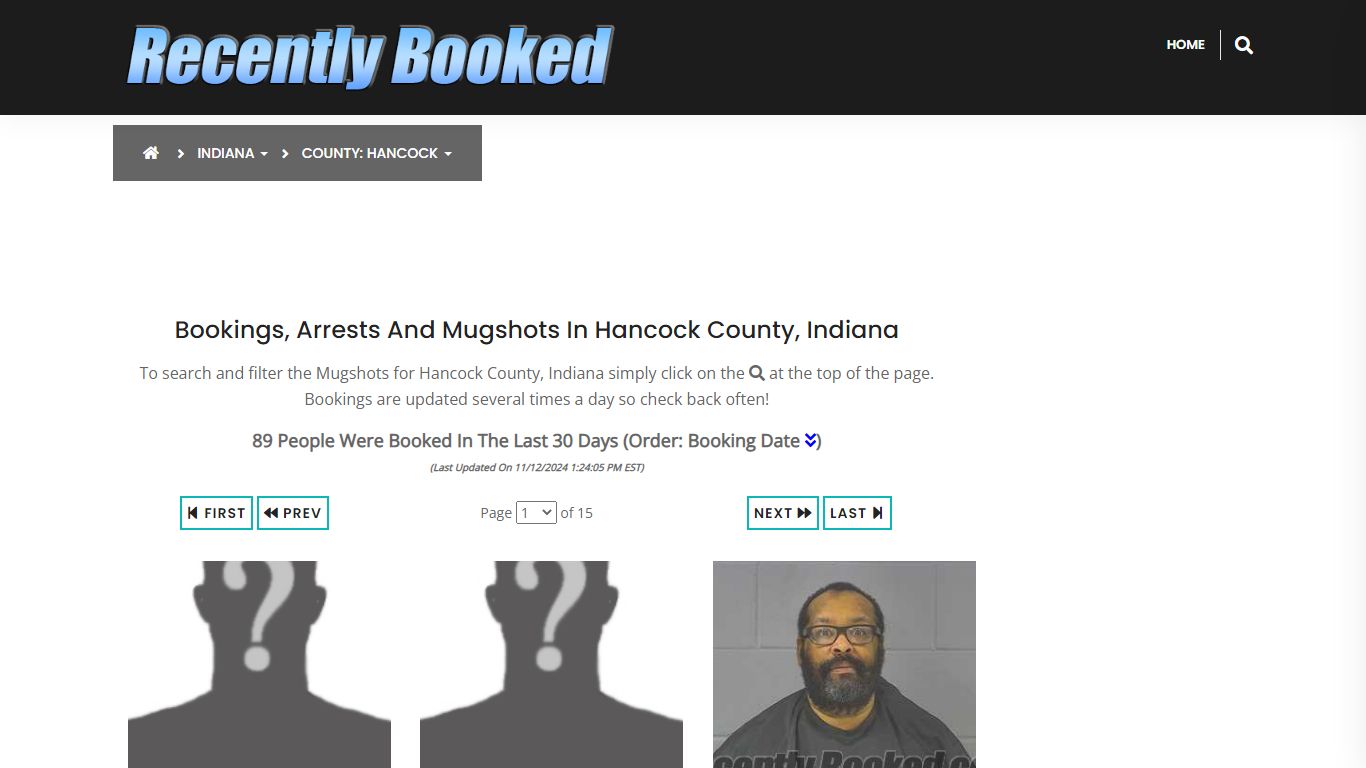 Bookings, Arrests and Mugshots in Hancock County, Indiana - Recently Booked