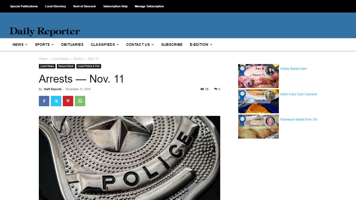 Arrests — Nov. 11 - The Daily Reporter - Greenfield Indiana