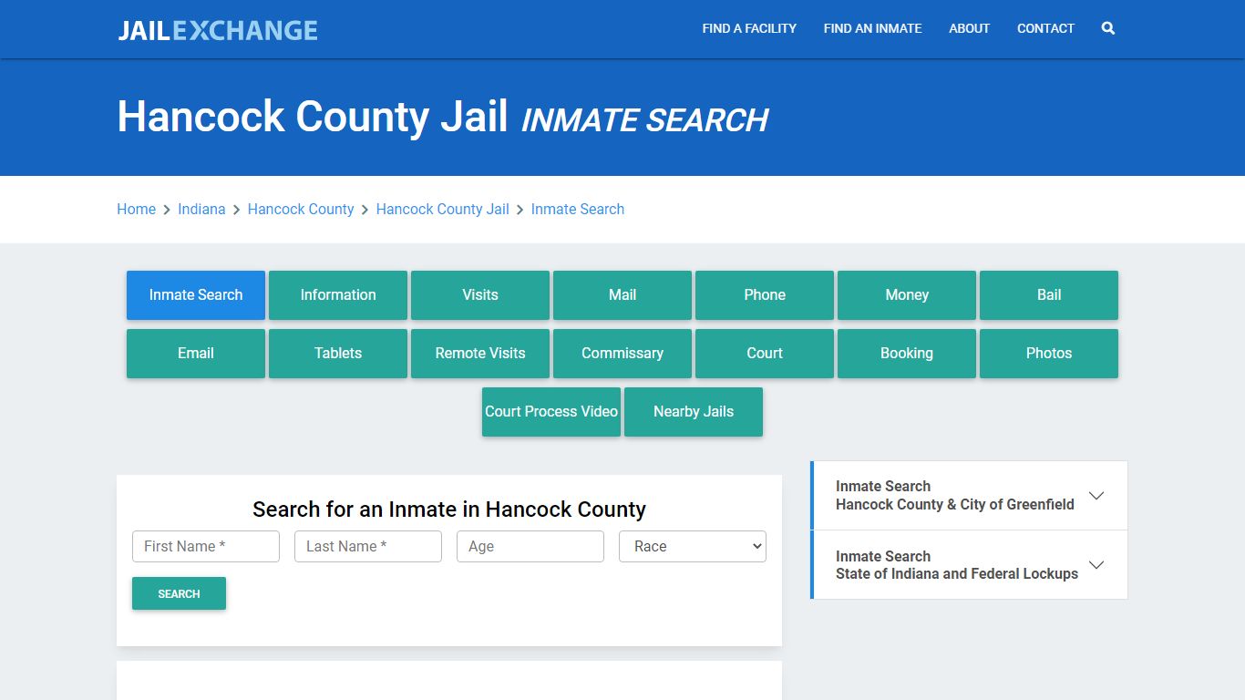 Hancock County Jail, IN Inmate Search: Roster & Mugshots